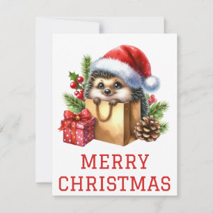 Niedlicher Igel Weihnachtskarte Feiertagskarte
