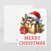 Niedlicher Igel Weihnachtskarte Feiertagskarte (Vorne/Hinten)