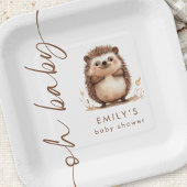 Niedlicher Igel Woodland Oh Babydusche Pappteller