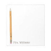 Niedlicher illustrierter Bleistift-Lehrer Notizblock (Vorderseite)