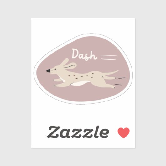 niedlicher, illustrierter Hund alles beige Aufkleber (Blatt)