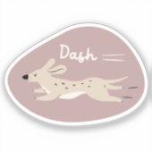 niedlicher, illustrierter Hund alles beige Aufkleber (Vorderseite)