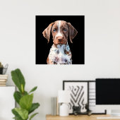 Niedlicher illustrierter Hund Poster (Heimbüro)