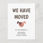Niedlicher Illustrierter Hund Wir haben uns bewegt Ankündigungspostkarte (Vorderseite)