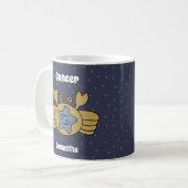 Niedlicher Illustrierter Krebs Zodiac Personalisie Kaffeetasse (Vorderseite Links)