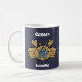 Niedlicher Illustrierter Krebs Zodiac Personalisie Kaffeetasse (Links)