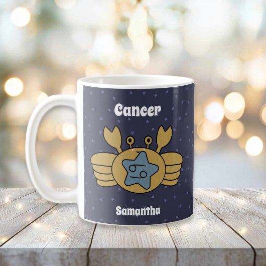 Niedlicher Illustrierter Krebs Zodiac Personalisie Kaffeetasse