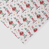 Niedlicher Illustrierter Weihnachtself Seidenpapier (Ausschnitt)