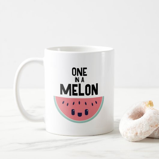 Niedlicher in einem Melon Kaffeetasse (Mit Donut)