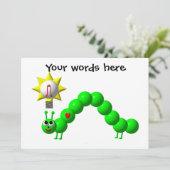 Niedlicher Inchworm Einladung (Stehend Vorderseite)