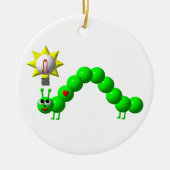Niedlicher Inchworm mit einer Idee! Keramikornament (Vorne)