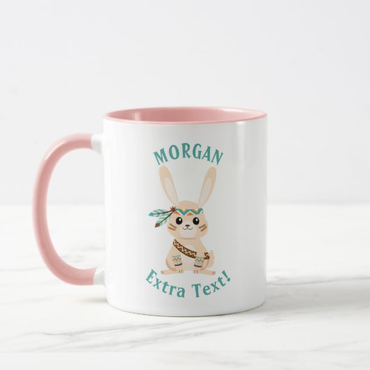 Niedlicher indischer Hase, Personalisierung von Na Tasse (Links)