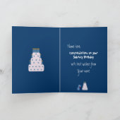 Niedlicher, individualisierbarer Hund & Kuchen Sob Karte (Innenseite)