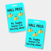 Niedlicher, individuell anpassbarer Hall Pass Bumb Ausweis (Vorder- & Rückseite)