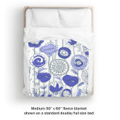 Niedlicher Individuelle Name Abstrakt Blütenblau L Fleecedecke