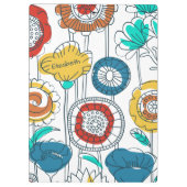 Niedlicher Individuelle Name Abstrakt Moderne Blum Klemmbrett (Rückseite)