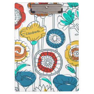 Niedlicher Individuelle Name Abstrakt Moderne Blum Klemmbrett