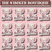 Niedlicher Individuelle Name Adorable Axolotl Boba Aufkleber