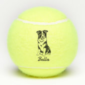 Niedlicher Individuelle Name Border Collie Dog Toy Tennisbälle (Rückseite)