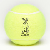 Niedlicher Individuelle Name Boxer Dog Toy Tennisbälle (Rückseite)