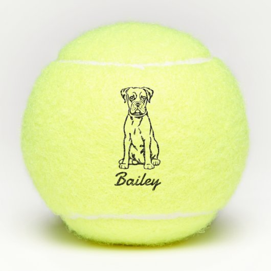 Niedlicher Individuelle Name Boxer Dog Toy Tennisbälle (Vorderseite)