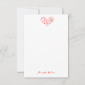 Niedlicher Individuelle Name des Roten Valentins Dankeskarte (Vorderseite)