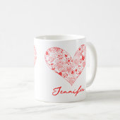 Niedlicher Individuelle Name des Roten Valentins Kaffeetasse (VorderseiteRechts)