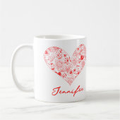 Niedlicher Individuelle Name des Roten Valentins Kaffeetasse (Links)