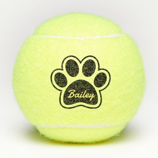 Niedlicher Individuelle Name Dog Cat Paw Toy Gesch Tennisbälle (Vorderseite)
