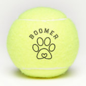 Niedlicher Individuelle Name Dog Cat Paw Toy Gesch Tennisbälle (Vorderseite)