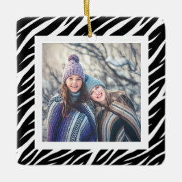 Niedlicher Individuelle Name Foto Schwarz-weiß Zeb Keramikornament
