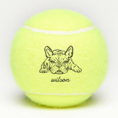 Niedlicher Individuelle Name French Bulldog French Tennisbälle (Rückseite)