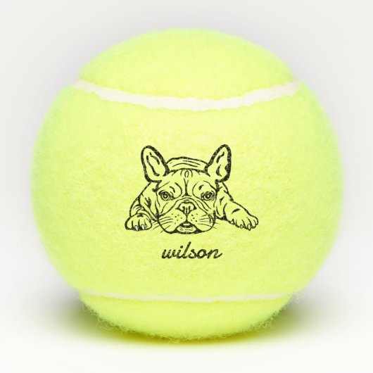 Niedlicher Individuelle Name French Bulldog French Tennisbälle (Rückseite)