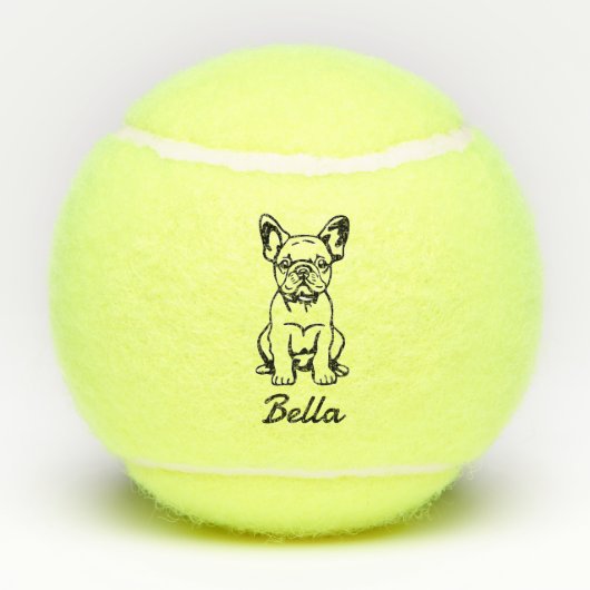 Niedlicher Individuelle Name French Bulldog French Tennisbälle (Rückseite)