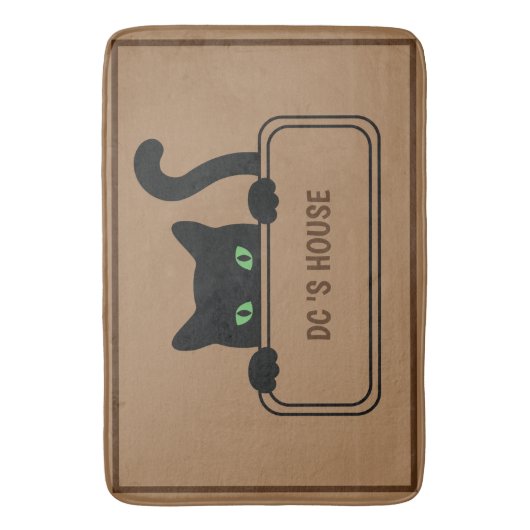 Niedlicher individuelle Name für Black CAT-Signatu Badematte (Vorderseite Vertikal)