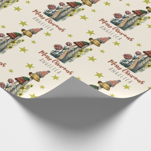 Niedlicher Individuelle Name in Rot und Grün im Pi Geschenkpapier (Ecke)