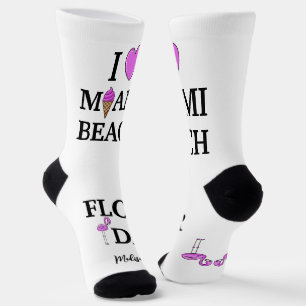Niedlicher individuelle Name Miami Beach Florida Socken