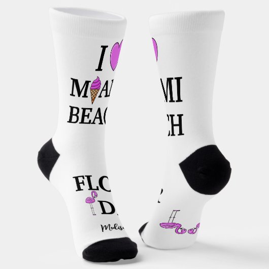 Niedlicher individuelle Name Miami Beach Florida Socken (Gewinkelt)