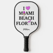Niedlicher individuelle Name Miami Beach Pickleball Schläger (Rückseite)