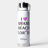 Niedlicher individuelle Name Miami Beach Trinkflasche (Hinten)