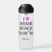 Niedlicher individuelle Name Miami Beach Trinkflasche (Rückseite)