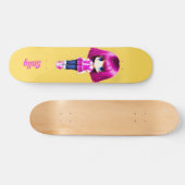 Niedlicher individuelle Name mit rosa Haaren Skateboard (Horizontal)