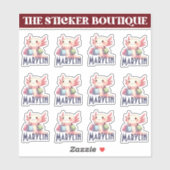 Niedlicher Individuelle Name Niedliches Axolotl-Ei Aufkleber (Blatt)