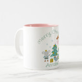 Niedlicher Individuelle Name Nutcracker Weihnachte Zweifarbige Tasse (Vorderseite Links)