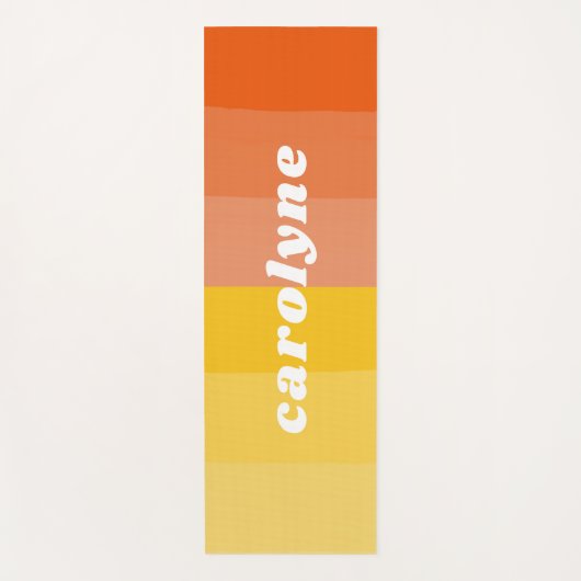 Niedlicher Individuelle Name Patel Gelb und Orange Yogamatte (Vorderseite)