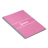 Niedlicher Individuelle Name Polka Dots Rosa und W Notizblock (Rechte Seite)