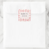 Niedlicher Individuelle Name Quadratischer Aufkleber (Tasche)