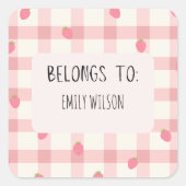 Niedlicher Individuelle Name Quadratischer Aufkleber (Vorderseite)