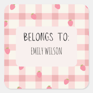 Niedlicher Individuelle Name Quadratischer Aufkleber
