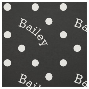 Niedlicher Individuelle Name Schwarz-Weiß-Polka-D Stoff